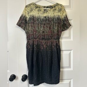 Valerie Dumaine Silk Cotton Blend Short Sleeve Dress Made in Canada
